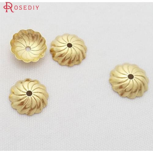 29461-2)200PCS 9MM Not plated color Brass Small Flower Beads Caps Diy Jewelry Findings Accessories Wholesale