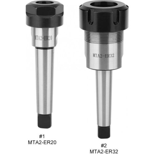 MTA2 ER20/ER32 CNC Milling Lathe Machine Collet Chuck Holder Flat Tail Morse Taper Shank Tool Holder Clamp 40Cr Steel HRC52-56