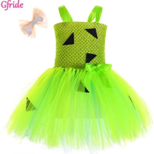 Summer Girls Halloween Christmas Cosplay Dog bones Costume Kids Tutu Dress Headband Theme Sleeveless Dress Performance Clothing