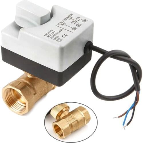 DN15/ DN20/DN25 Ac220V 2 Way 3 Wires Motorized Ball Valve Electric Actuator With Manual Switch Medium Pressure ball valve