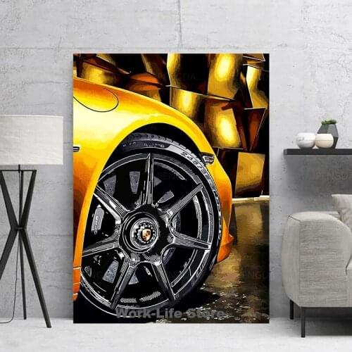 Home Decor Cartoon Colorful Car Wall Art Canvas Painting Print Wheel Cool Ball Posters Modular Picture Cuadros For Bedroom