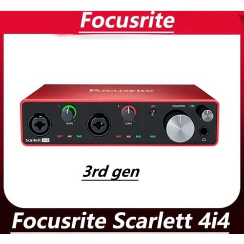 Focusrite Scarlett 4i4 3rd Gen 4 Input 4 Output USB Audio Interface Sound Card For Microphone Guitar Bass Recording
