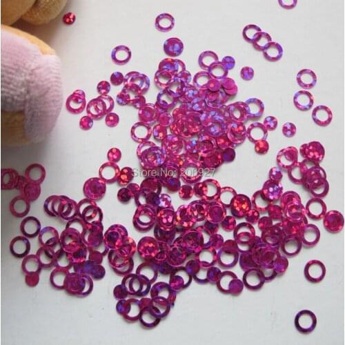 GD3-7 20g/bag Cute Laser Hot Pink Circle Nail Art Shinny Glitter Cute Decoration Nail Art Decoration