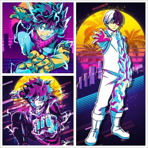 WTQ Canvas Painting Anime Poster My Hero Academia Wall Art Wall Decor Bedroom Poster Study Bedroom Cafe Room Decor Home Decor