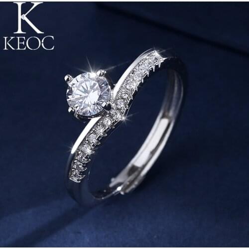 Keoc 2021 New Crown 1 Carat AAA Shiny Zirconia Engagement Ring Wedding Bride Gift Female Couple Gift Bt21free Shipping MC-008