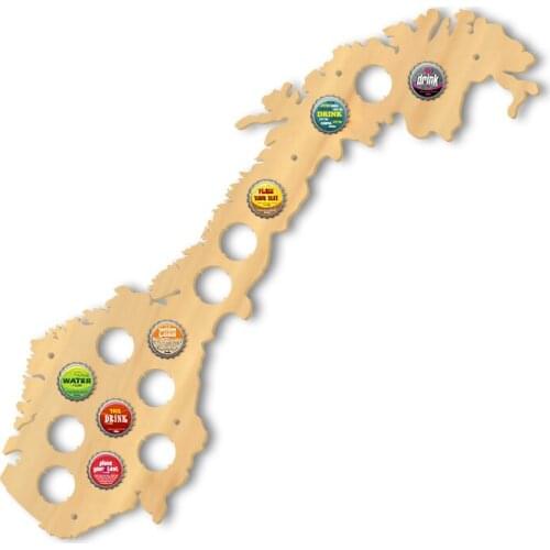 The Kingdom of Norway Beer Cap Map Pub Bar Wooden Wall Sign Beer Bottle Cap Display Holder Patriotic Man Cave Beer Lovers Gift
