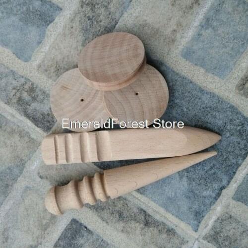 Leather Carving Wood Grinding Bar DIY Grinding with Wide Groove and Fine Head of Solid Wood and Flat Round Bar Grinding Cake
