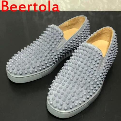 Beertola Sneakers Spikes Spring Mens Flats Shoes Casual Style Tenis Masculine Brand Designers Chaussures FlatsBottom Big Size