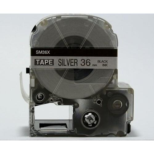 Free shipping 3 pcs/lot black on matte silver SM36XC 36mm label tape KINGJIM LC tape cartridge for Tepra Labelworks printer