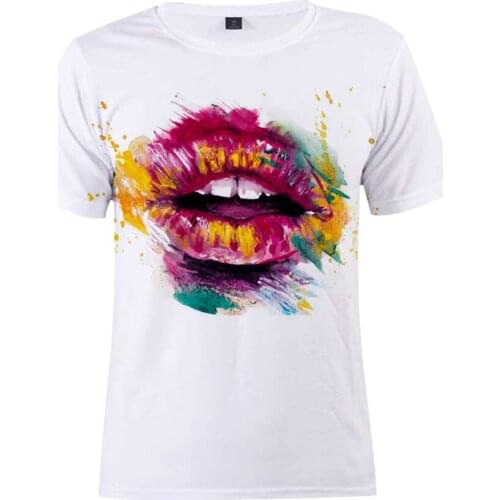Summer Fashion Shirt Lips Leopard Graphic T Shirt Women Tops Base O-neck Black Tees Kiss Leopard Lip Funny Girls T-shirt