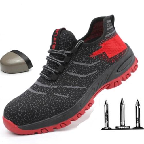 2020 New Mens Work Boots Steel Toe Cap Safety Shoes Outdoor Non-slip Wear-resistant Breathable Sneakers Indestructible Shoes