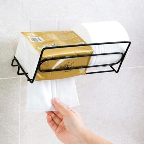 Wall-Mounted Black Paper Towel Refrigerator Side Rack Oil-Absorbing Paper Side Wall Multifunctional Kitchen Bathroom Hook