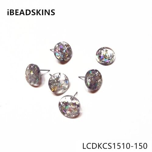 New arrival!16mm 100pcs/lot acrylic star coin-shape Stud earring/earrings accessories for Earrings