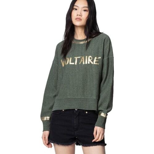 Autumn Winter Slim Fashion Cotton Letter Print Pullovers Ladies Casual High Street O-Neck Loose Top Female New Sweatshirt ML068