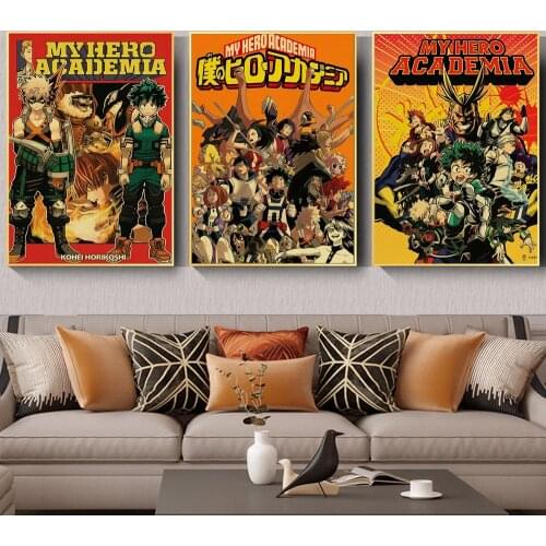 My Hero Academia Japanese Anime Posters Child Bedroom Wall Art Decor Print Canvas Painting Retro Movie Pictures Home Room Decor