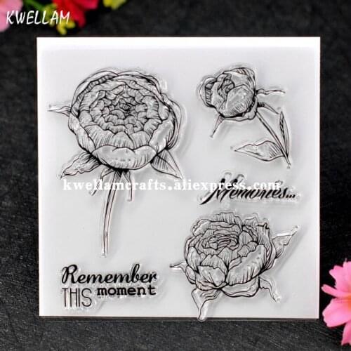 Remember THIS moment Memories Rose Scrapbook DIY photo cards account rubber stamp clear stamp transparent stamp 10x10cm 7063041