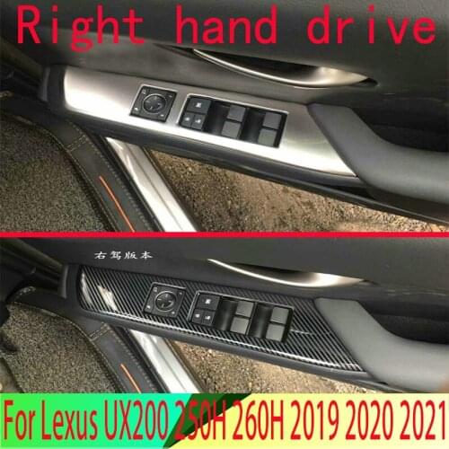 Right Hand Drive For Lexus UX200 250H 260H 2019 2020 Stainless Steel Door Window Armrest Cover Switch Panel Trim Molding Garnish