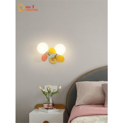 Nordic Ins Bedside Colorful Decorative Wall Lamp Led E27 Atmosphere Modern Light Fixtures Kids Room Bedroom Hotel Corridor Cafe