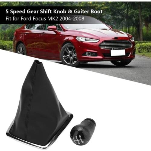 5 Speed Gear Stick Shift Knob Gaiter Boot Cover for Ford Focus MK2 2004 2005 2006 2007 2008