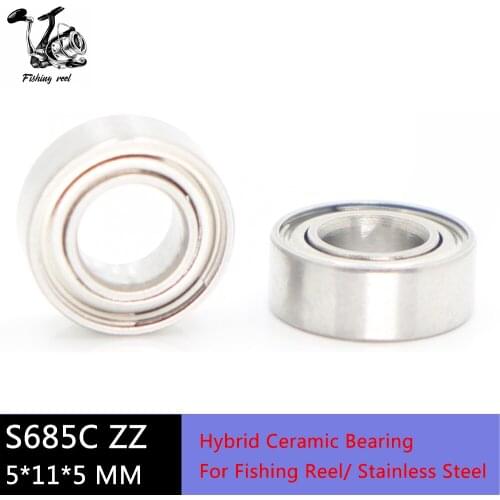 2Pcs S685ZZ CB Air Bearing 5*11*5 mm ABEC-7 RC Car Helicopter Stainless Steel Hybrid Ceramic Bearings Fishing Reels S685ZZ 685ZZ