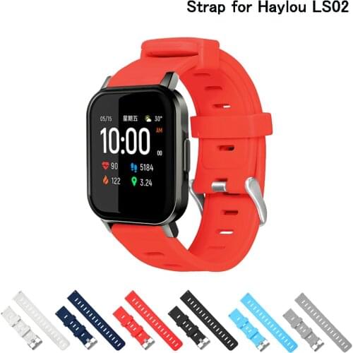 Silicone Soft Strap for Haylou LS02 Smart Watch Wrist Bracelet for XiaoMi Haylou Watchband