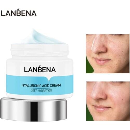 LANBENA Face Cream Hyaluronic Acid Deep Moisturizing Whitening Snail Extract Soothing Shrink Pores Improve Dryness Face Skin Car