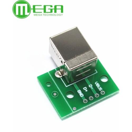 USB-B B type printer square port base to DIP panel 2.54mm spacing data line adapter panel
