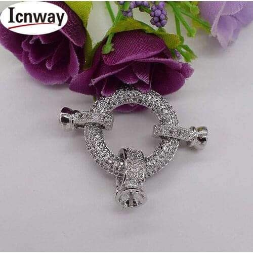 Rhinestone inlay Gold&silver Plated Clasps 4cm For DIY bracelet necklace Free shipping wholesale