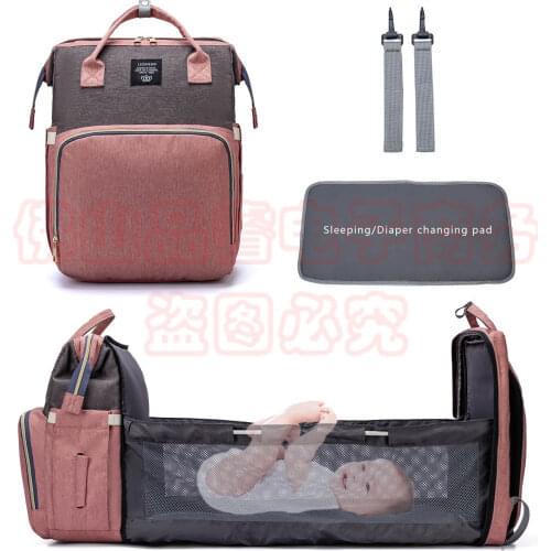 Baby Diaper Bag Bed Backpack For Mom Maternity Bag For Stroller Nappy Bag Large Capacity Nursing Bag for Baby Care Upgrade Hooks