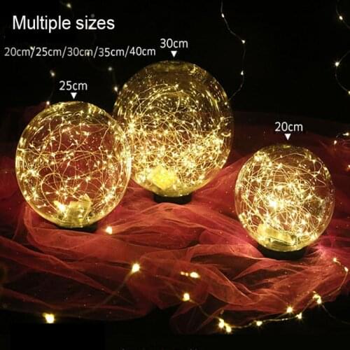 Wedding decoration transparent acrylic star ball wedding road lead hanging LED starry copper wire luminous ball decoration props