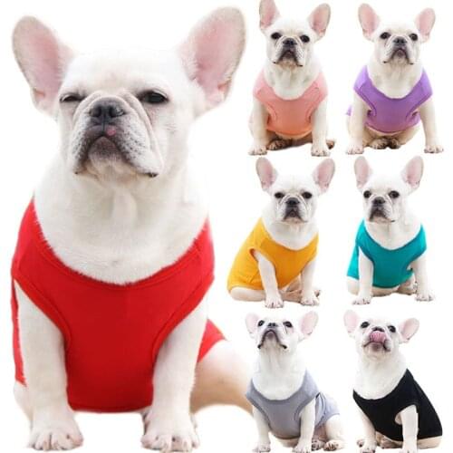 Solid Color Dog Shirt Summer Dog Clothes Chihuahua Tshirt Puppy Cat Vest French Bulldog Clothes Big Size XS-5XL Pet Clothes