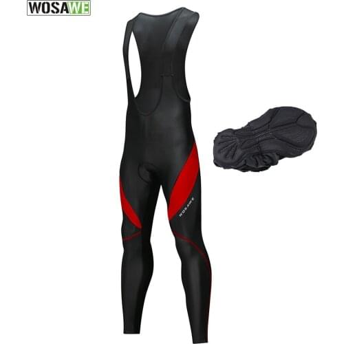 WOSAWE Cycling Pants With 3D Gel Pad Cool Bib Bike Pants Quick Dry Road MTB Bike Bicycle Racing Long Trousers Cycling Bib Pants
