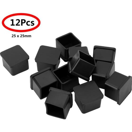 12Pc PVC Rubber Table Chair Leg Protect Caps Square Shape Furniture Legs Protect Caps Covers Tips Floor Protectors Guards