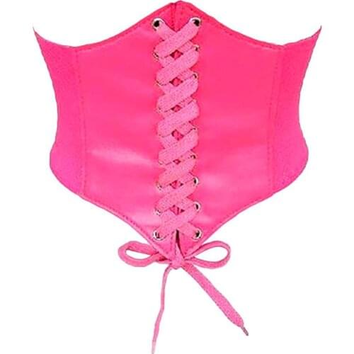 Sexy Vintage Waspie Corset Women Belt Leather Wide Lace Up Waist Belt Shapewear Corset Body Shaper Femme Fajas