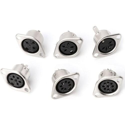 10PCS 3Pin 4Pin 5Pin 6Pin 7Pin 8Pin Panel Mount Female Jack DIN Adapter MIDI Cable Connector wholesale