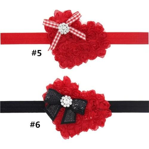 10 pcs / lot , 9.5 * 7.5cm chiffon heart , shabby chiffon rose heart trim wiith elastic for headwear headband accessories