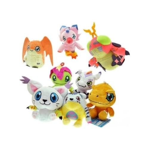12cm 8Styles Digimon Plush Toys Gabumon Agumon Gomamon Piyomon Palmon Patamon Pendant Soft Plush Stuffed Doll For Kids Gift