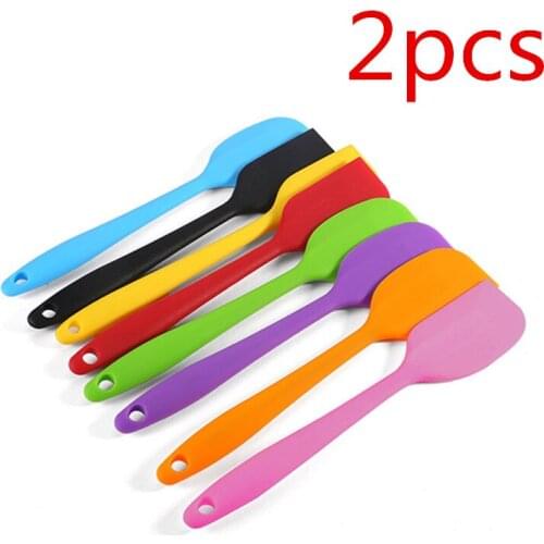 2pcs Kitchen Silicone Cream Butter Cake Spatula Mixing Batter Scraper Brush Butter Mixer Cake Brushes Baking Tool Kitchenware