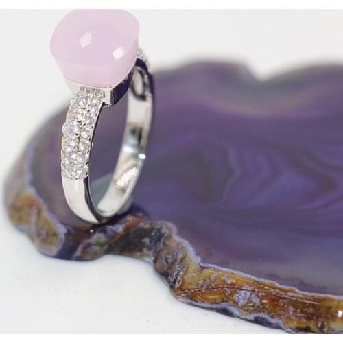 2021 Fashion Candy Style Ring Of 4 Colours Choose Crystal With White Zircon Gold Plated Rings For Friends Best Festival Gift