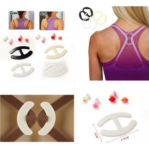 3pcs/lot H-shaped Clips Hide Converter Womens Push Up Cleavage Control Invisible Bra Strap Belt Clip Buckle Non-slip Buckle