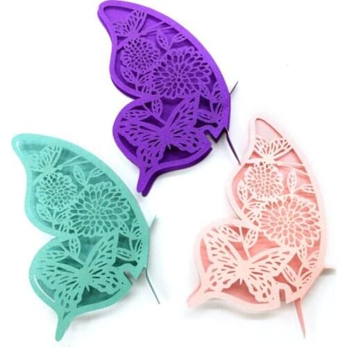 3000pcs Butterfly Wine Glass Placecard Laser Cut Paper Name Card for Cups Wedding Party Decorations