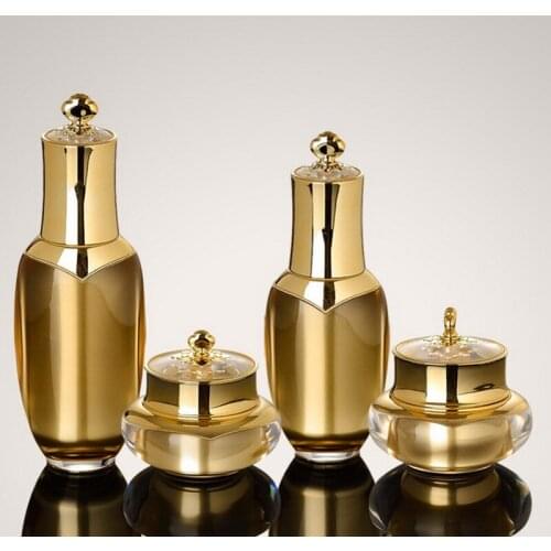 5 10 15 20 30 50 g Gold Crown Cream Jar 20 30 50 80 100 ml Acrylic Airless Pump Lotion Bottle Empty Cosmetic Packing bottles