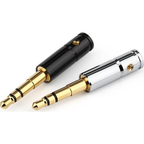 50PCS Hifi Headphone Jack 3.5mm Stereo Plug Audio Connector Metal Alloy Splice Gold-plated Earphone Repair Plugs Adapter DIY