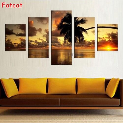 Diy Diamond Painting 5Pcs Islamic Muslim Religious Architecture Diamond Embroidery Rhinestone Cross Stitch Wall Art,PP2315