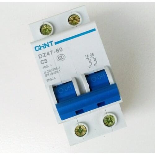 Chint C45N Mini Circuit Breaker DZ47-60 2P C3A 400V MCB