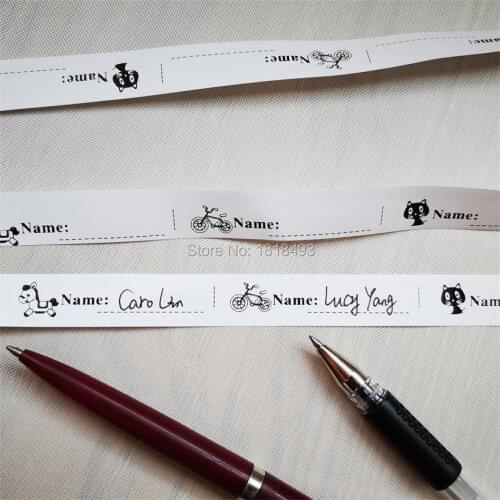 Free shipping custom non-woven fabric handwritten name/kids name label/DIY brand name/clothing care label/washing tag 150 pcs