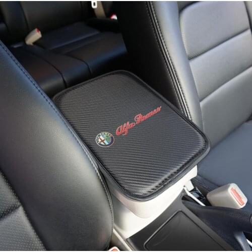 Car Armrest Pad Covers Auto Seat Armrests Storage Protection Cushion for Alfa Romeo Giulia Stelvio Accessories Car Styling