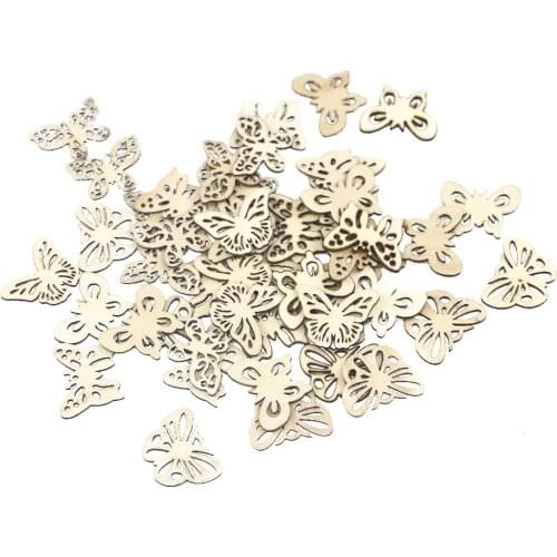 Butterfly Cutout Wood Chips Home Hanging Pendant DIY Slices Lightweight Wedding Craft for Household Bedroom Decoration