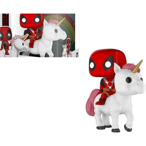 Funko POP Marvel Bedtime Deadpool on Unicorn Clown Deadpool Pvc Action Figure Collection Toys for Children Christmas Gifts