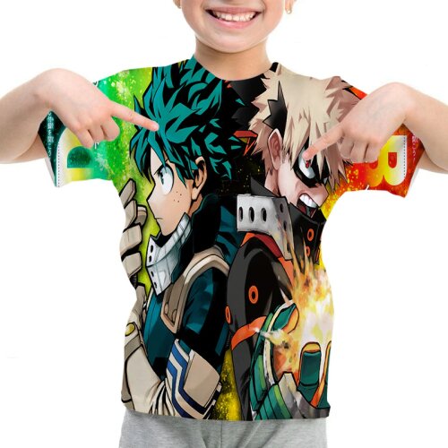 3d Print My Hero Academia T-Shirt Anime Katsuki Bakugo Tshirt Boys Girls Harajuku Tee Boku no Hero Academia T shirt Short Sleeve